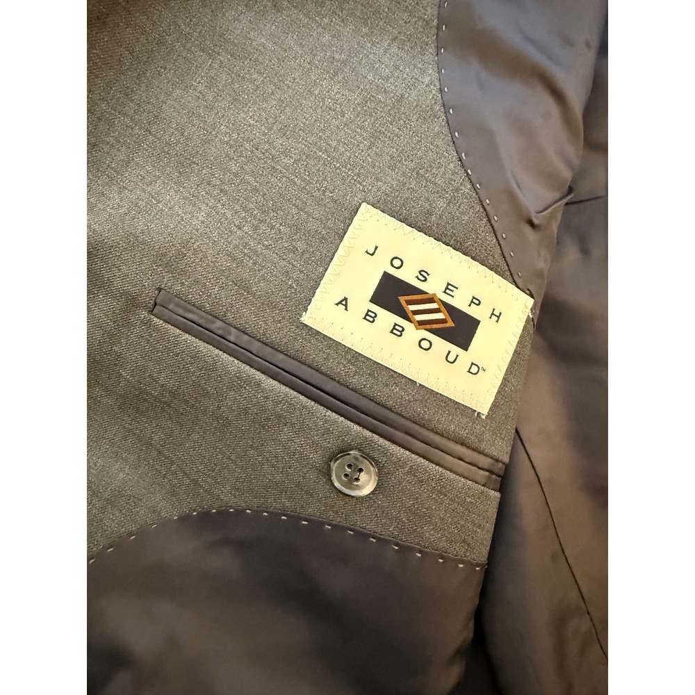 Joseph Abboud Blazer Mens 42S Gray Wool Two-Button Sport Coat Jacket - Picture 7 of 16